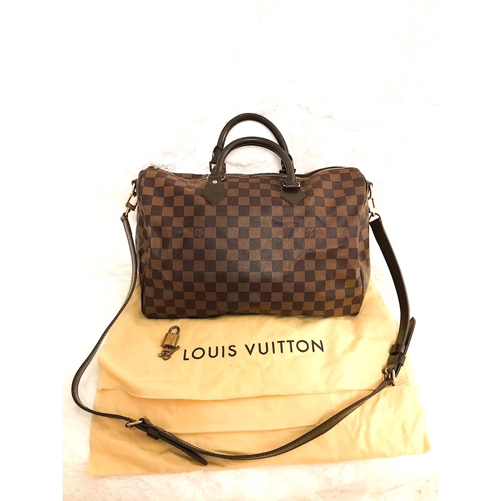 Louis Vuitton Damier Ebene Brown Checkered Speedy Bandoulière Crossbody Bag